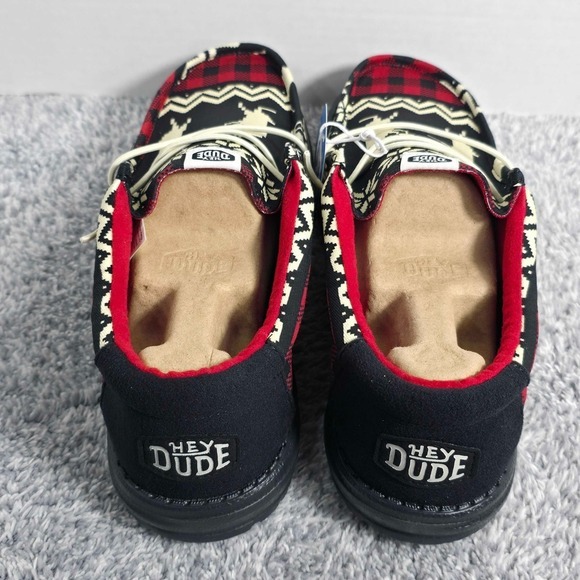 Hey Dude Wally Holiday Cheers Slip On Shoes Mens Size 9 Black NEW Christmas Xmas main image 10
